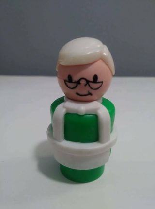Vintage Fisher Price Little People Mr.  Hooper With Hair