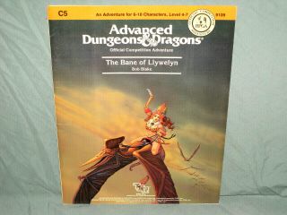 Ad&d 1st Ed Module - C5 The Bane Of Llywelyn (rare Rpga Adventure And Exc)