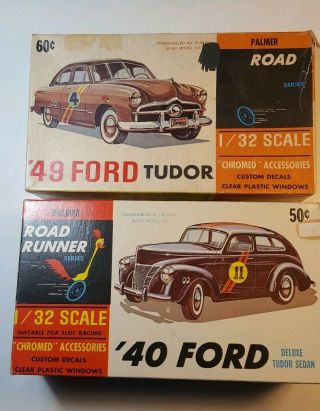 Vintage Palmer 40 Ford Deluxe Tudor Sedan & 49 Ford Tudor 1/32 Scale