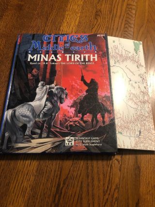 I.  C.  E Merp Hardback - Cities Of Middle Earth Minas Tirith (rare With Map & Exc)