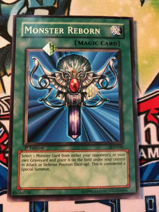 Yugioh Monster Reborn Sdy - 030 1st Edition Two Eye Of Anubis Holograms Misprint