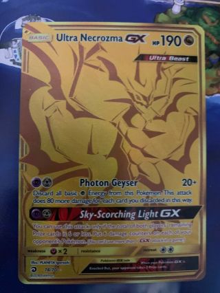 Pokemon Card Dragon Majesty: Ultra Necrozma Gx 78/70 - Gold Secret Rare