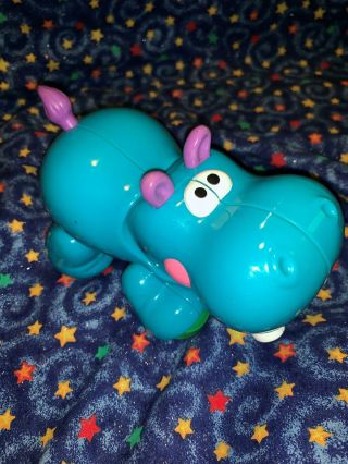 Fisher Price Animals 6 " Blue Hippo Plastic Toy