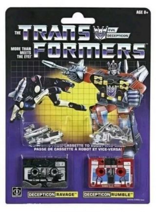 Transformers G1 Reissue Ravage & Rumble Cassette Set Soundwave