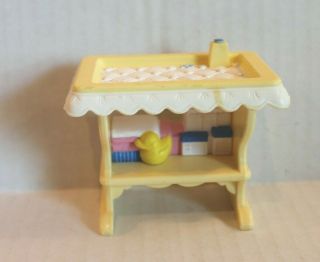 Fisher - Price Loving Family Dollhouse Yellow Baby Changing Table For Nursery 1994