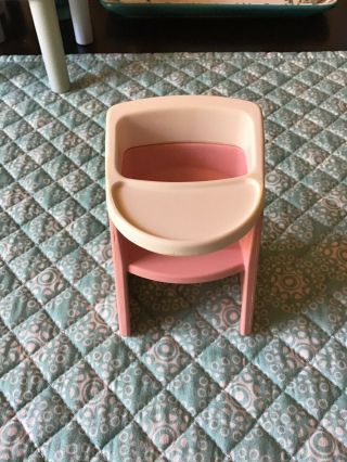 Little Tikes Pink High Chair Vintage Dollhouse Furniture 2