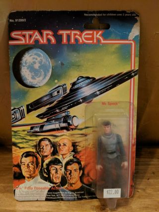 Mego 3 3/4 " 1979 Star Trek Motion Picture Figure " Spock " On Card