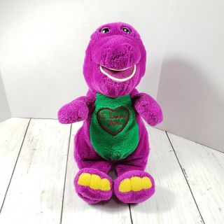 Vtg Singing Barney Plush Stuffed Toy Doll I Love You Song 11 Inch Purple Dino