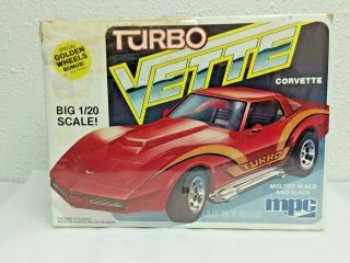 Mpc 1979 Vintage Corvette Turbo Vette Unbuilt Model Big 1:20 Scale Corvette