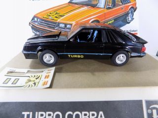 Vintage REVELL 1979 79 TURBO COBRA FORD MUSTANG 1/25 7200 BUILT Decals Box Model 5