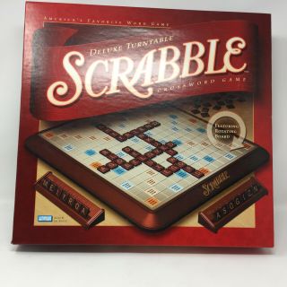 Deluxe Turntable Scrabble Board Game Hasbro 2001 100 Complete