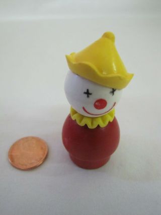 Vintage Fisher Price Little People Red Circus Clown 991 Carnival Yellow Hat