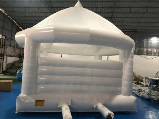 White Wedding Bouncy Castle with Blower - 16.  4ft long x 13ft wide x 15.  4ft tall 5