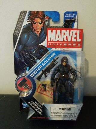 Marvel Universe 3.  75 " Series 2 Winter Soldier Figure 22 Short Hair Hasbro 2009