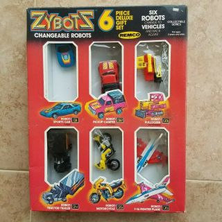 Vintage 1984 Remco Zybots 6 Piece Gift Set - Changeable Robots - Transformers