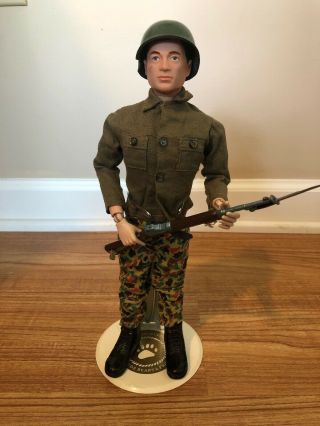 1964 Gi Joe Vintage Hasbro 12” Black Painted Hair Soldier Figure Talking Read