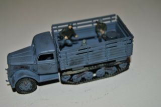 Wwii German Opel Blitz Maultier W/troops And Cargo 1/72 Scale Built