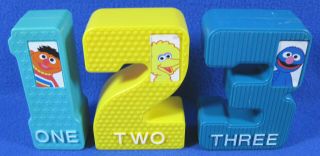 Tyco Sesame Street Numbers Textured Blocks Vintage Large Plastic 1 Thru 10 3