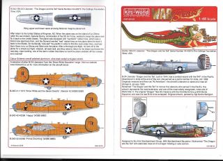 Bl Kits World B - 24j Liberator Decals 1/48 149,  The Dragon And His Tail Do