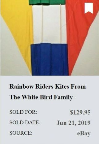White Bird/Rainbow Rider Double French Military Kite - Vintage,  Pristine,  - RARE 6