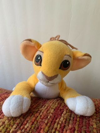 Vintage Mattel Disney The Lion King Simba Plush Stuffed Animal Yarn Hair