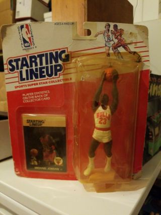 Michael Jordan 1988 Basketball Starting Lineup Figure Rookie Card Bulls Read