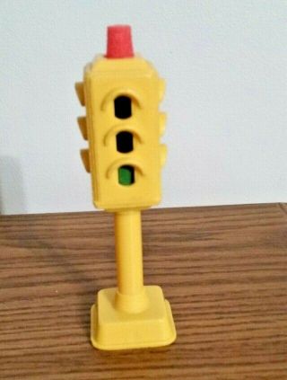 Vintage Fisher Price Little People 4 Way Traffic Light And Knob To Change It