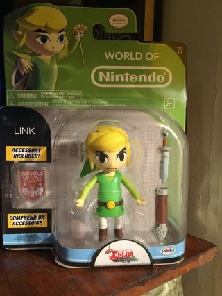 4 " Toon Link Figure Legend Of Zelda World Nintendo Wind Walker Hd Jakks Pacific