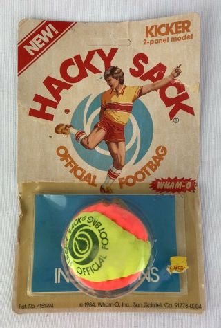 Vintage Wham - O Hacky Sack 1984 Kicker 2 Panel Official Footbag Ea1