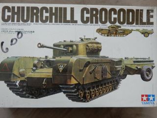Tamiya 1/35 Scale Churchill Crocodile Mk.  Vii Tank And Trailer Model Kit