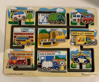 Pre - Owned Melissa & Doug Fresh Start Maze Puzzle Vehicles 4301 Crafted By Hand