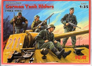Icm Wwii German Tank Riders 1942 - 45,  Figures In 1/35 634 St