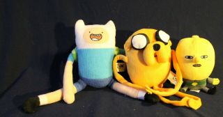 Adventure Time Plush Set Of Three Finn,  Jake And Lemongrab Cn