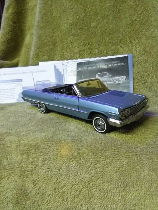 1963 Chevrolet Impala Ss Convertible Franklin 1/24 Scale Diecast Model Car