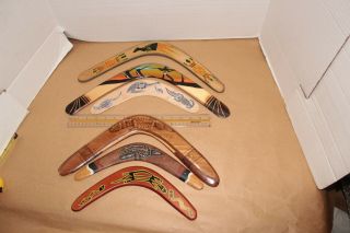 6 Wood Boomerangs Wooden Outdoor Yard Game Fun