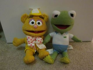 Muppet Babies Kermit & Fozzie Bear Plush Set Of 2 Jim Henson 10 " Stuffed Animals