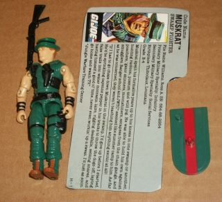 1988 Hasbro Gi Joe G.  I.  Joe Muskrat 3.  75 " Figure W/bio Card