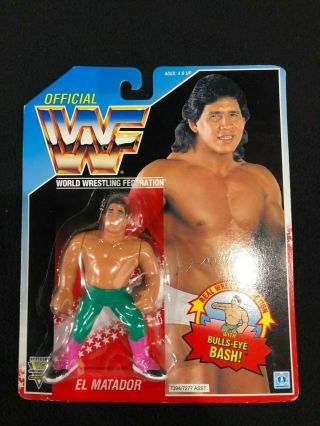 Wwf Wwe Hasbro 1993 Series 6 Blue Card El Matador Wrestling Action Figure Nip