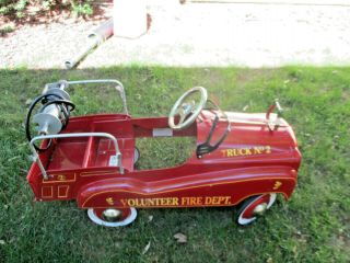 Vintage Pedal Car Antique Fire Truck By Gearbox Well