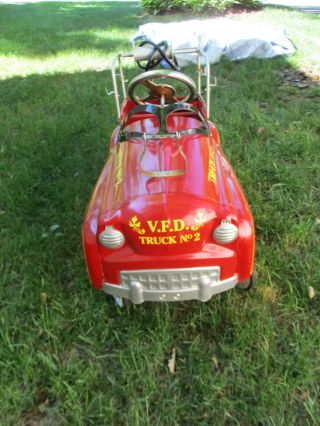 Vintage Pedal Car Antique Fire Truck by Gearbox well 2
