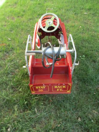 Vintage Pedal Car Antique Fire Truck by Gearbox well 4
