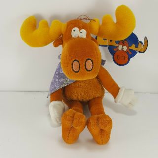 Adventures Of Rocky And Bullwinkle Plush Moose 11 " Stuffed Animal Toy With Tag