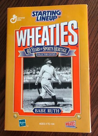 Babe Ruth: 4 " Figure W/card & Medallion,  Ny Yankees - Wheaties Box - Hasbro,