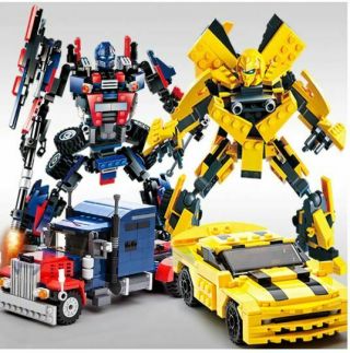 Legoings 2 In 1 Transformation Robot Sport Car Diy Building Block Kids Toy Gift