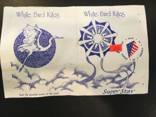 White Bird Star Kite - Vintage,  Pristine,  Autographed - RARE 5