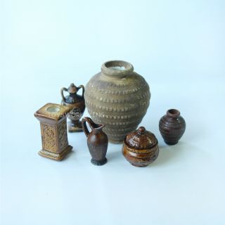 1/6 Scale 1/12 Scale Pottery Pot Jug Model Mini Toys Set For 12in Doll Dollhouse