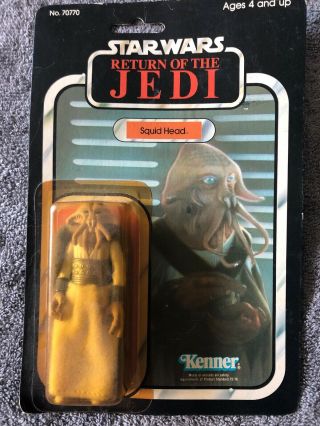 Vintage 1983 Kenner Star Wars Return Of The Jedi Rotj Squid Head 65 Back Moc