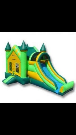 Commercial Bouncehouse Slide Combo,  With Pool Attachment