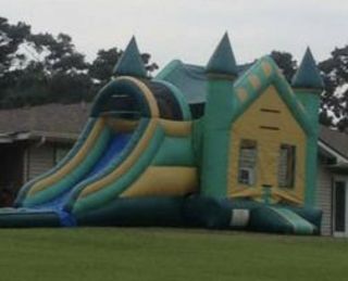 Commercial Bouncehouse Slide Combo,  With Pool Attachment 2