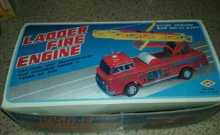 Vintage We Fire Engine Truck Battery Operated Lights Bump N Go